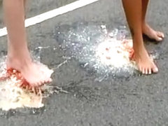 a nasty outdoor video for feet and crushing lovers