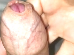 Part 1 getting hard and pre cum before swallow own cum