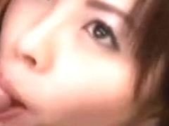 Cute Japanese babe gets facial loads and loves it