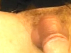 Jerking and making pre-cum.