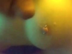 The amateur porn shows me cumming on slut's big boobs