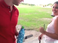 Arousing petite latina gets anughty at golf match