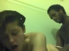 Black dude fucks the local white suppremacist's girl in the shower