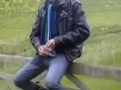 nlboots - smokin', jeans, leather jacket and rubber boots