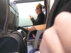 Dude masturbates in train