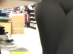 Girl with nice ass in clothes store