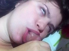 Amateur pov blowjob porn shows a fat housewife jerking and sucking my throbbing dong. At the end, .