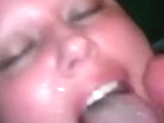 Lad jerks off and dumps his load on plump beauties face