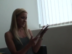 Blonde cutie Sophie Moone unboxing her presents at the eve of her birthday