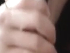 Sucking hard on a knob for cumshot