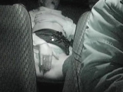 Awesome voyeur cam masturbation on taxi back seat