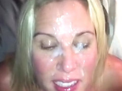 Making the wife pretty by cumming on her face !!!