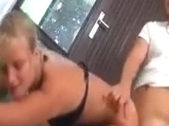 Sexy blonde hoe gets pounded hard
