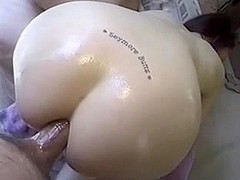 Slippery Brunette Anal Sex with Big Cock