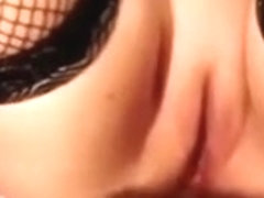 Voluptuous girlfriend in sexy fishnet stockings can't live out of anal