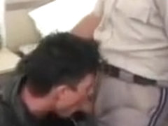 Cigar Smoking Cop sucked by leather boy