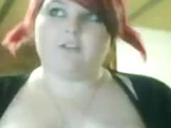 Fat BBW Redhead showing her big boobs on cam-2