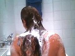 Girl having a bath