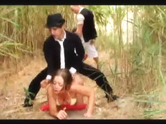 Swingers couples sucking and fucking in field