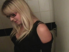 PublicAgent: Blonde cafe waitress takes it in the toilet