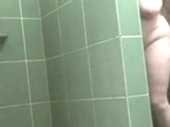 Astonishing hidden camera scene from a public shower