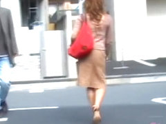 Three hot Asian ladies were exposed to skirt sharking