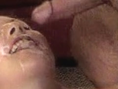 Huge facial for a slutty MILF whore