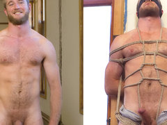 Hairy dude gets his uncut cock edged!