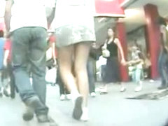Sexy asses filmed upskirt by me at the shop