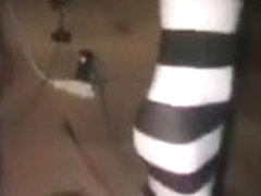 Me jerking my dick off and cumming on my GF's pantyhose
