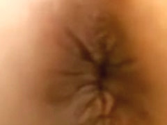 Close up pussy fuck from behind with cum