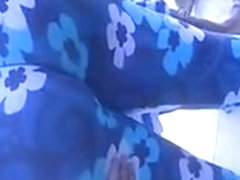 Milf in blue floral suplex - from behind