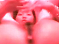 Asian girl strips, does all kind of weird things with her hairy pussy and fucks the customer.