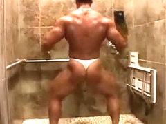 Chad Martin takes a shower