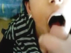 Hotty doing wild oral-job sex end with facial jizz flow