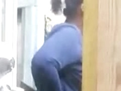 Spying on Fine Black chick! Big tits & Ass