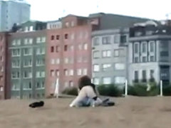 Voyeur tapes a partyslut fucking a guy at the beach during daytime