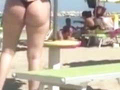 hot milf big butt on beach 2015