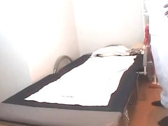 Big booty teen exposed in spy cam massage room video