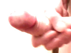 Close up wanking with hard cock clapping and orgasm