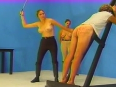 Caned by two mistresses until he bleeds