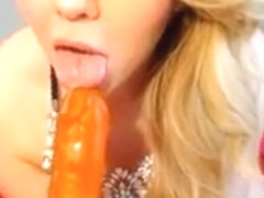 Hot Golden-Haired Sweetheart Can't Live Without Biggest Dildos