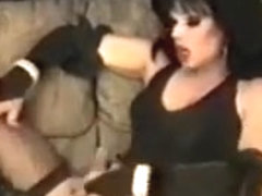 Dark Haired Tranny Lisa Dupree Smoking & Wanking