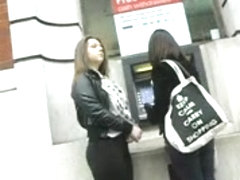 Legal Age girlr sweetheart with large butt at cashpoint