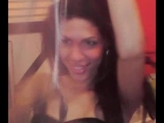 Lovely brunette gets fucked by webcam