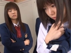 Anri Nonaka and Kurumi crazy Asian schoolgirls have sex