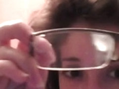 Amateur couple on webcam, facial on glasses Camaster