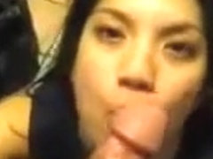 Young Asian hot slut gobbles my dick on POV hot private tape