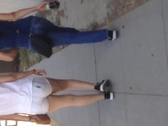 Two fat Mexican booty walking