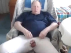 Grandpa cum on webcam 2